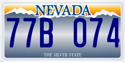 NV license plate 77B074