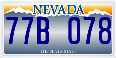 NV license plate 77B078
