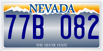NV license plate 77B082