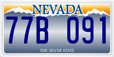 NV license plate 77B091
