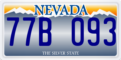NV license plate 77B093