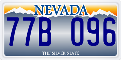 NV license plate 77B096