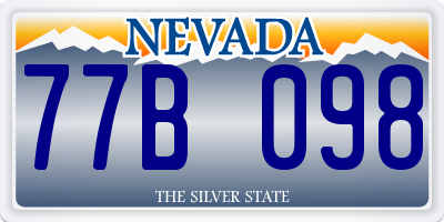 NV license plate 77B098