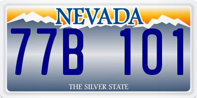 NV license plate 77B101