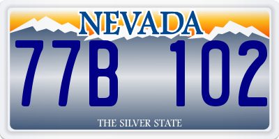 NV license plate 77B102