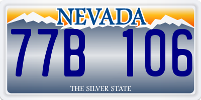NV license plate 77B106