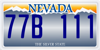 NV license plate 77B111