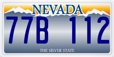 NV license plate 77B112