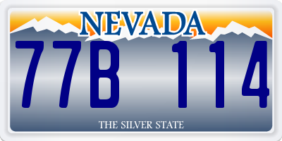 NV license plate 77B114