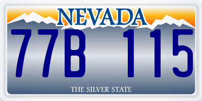 NV license plate 77B115
