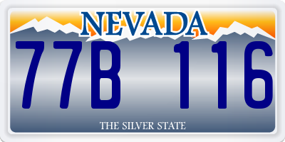 NV license plate 77B116