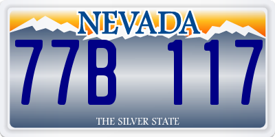 NV license plate 77B117