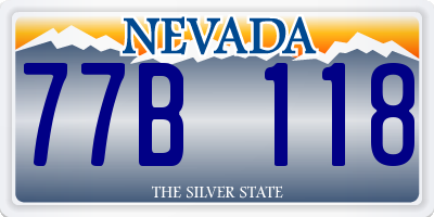 NV license plate 77B118