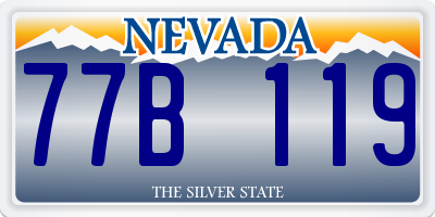 NV license plate 77B119