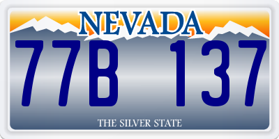 NV license plate 77B137