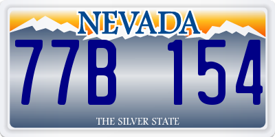 NV license plate 77B154