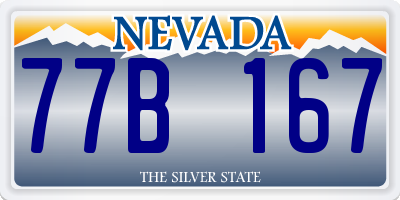 NV license plate 77B167