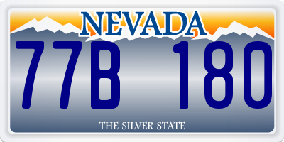 NV license plate 77B180