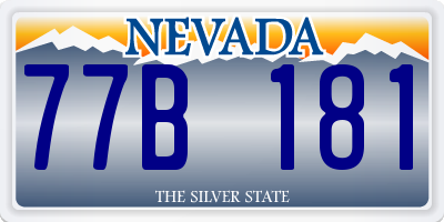 NV license plate 77B181