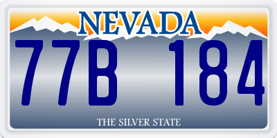 NV license plate 77B184
