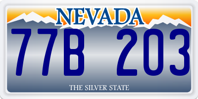 NV license plate 77B203