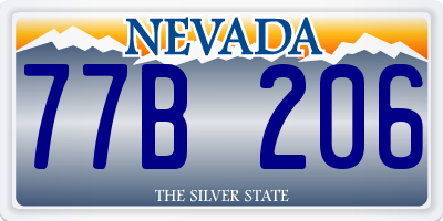 NV license plate 77B206