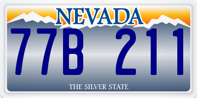 NV license plate 77B211