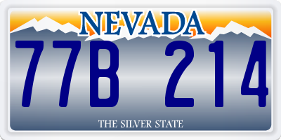 NV license plate 77B214