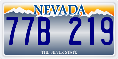 NV license plate 77B219
