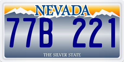 NV license plate 77B221