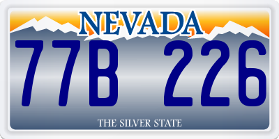 NV license plate 77B226