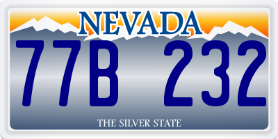 NV license plate 77B232