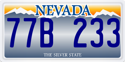 NV license plate 77B233