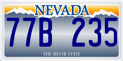 NV license plate 77B235