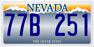 NV license plate 77B251
