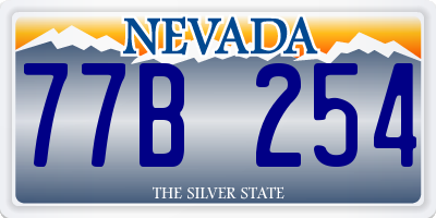 NV license plate 77B254