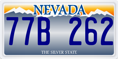 NV license plate 77B262