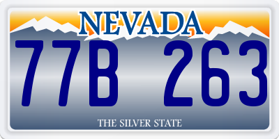 NV license plate 77B263