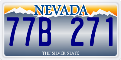 NV license plate 77B271