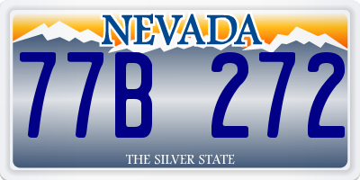 NV license plate 77B272