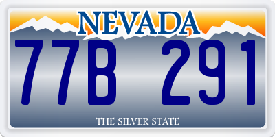 NV license plate 77B291