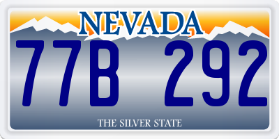 NV license plate 77B292