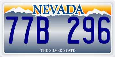 NV license plate 77B296