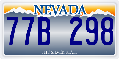 NV license plate 77B298