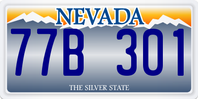 NV license plate 77B301
