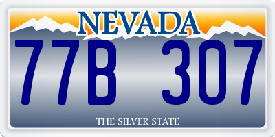 NV license plate 77B307