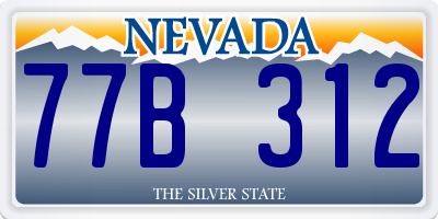 NV license plate 77B312