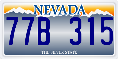 NV license plate 77B315