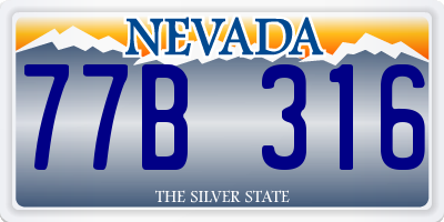 NV license plate 77B316