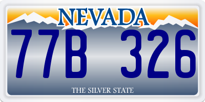 NV license plate 77B326